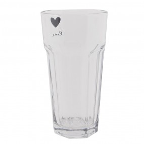 26GL3713 Water Glass 320 ml Glass Heart Drinking Cup