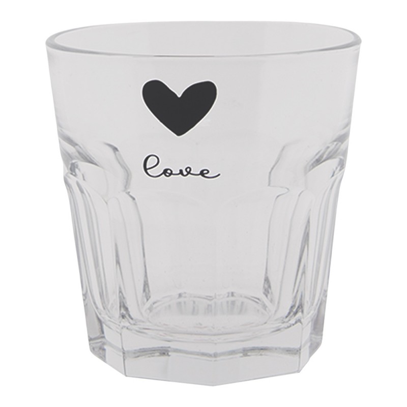 6GL3808 Verre d'eau 180 ml Verre Coeur Gobelet