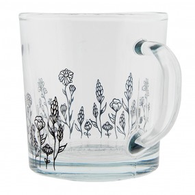 26GL4250 Tea Glass 200 ml Glass Flowers Tea Mug