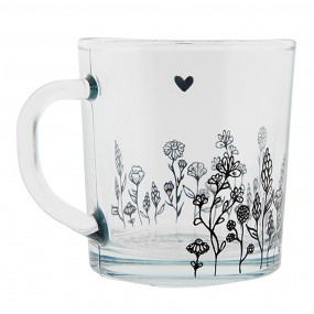 26GL4250 Tea Glass 200 ml Glass Flowers Tea Mug