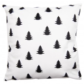2BWX21 Cushion Cover 45x45 cm White Black Polyester Christmas Tree Square Pillow Cover