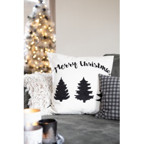 2BWX21 Federa per cuscino 45x45 cm Bianco Nero Poliestere Albero di Natale Quadrato Copricuscino decorativo
