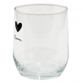 2LBSGL0008 Water Glass 300 ml Glass Heart Drinking Cup