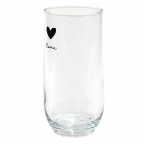 2LBSGL0009 Water Glass 280 ml Glass Heart Highball glass