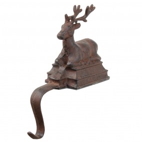 2W40577 Clothes Hook 9x19x18 cm Brown Iron Hook Christmas Stocking
