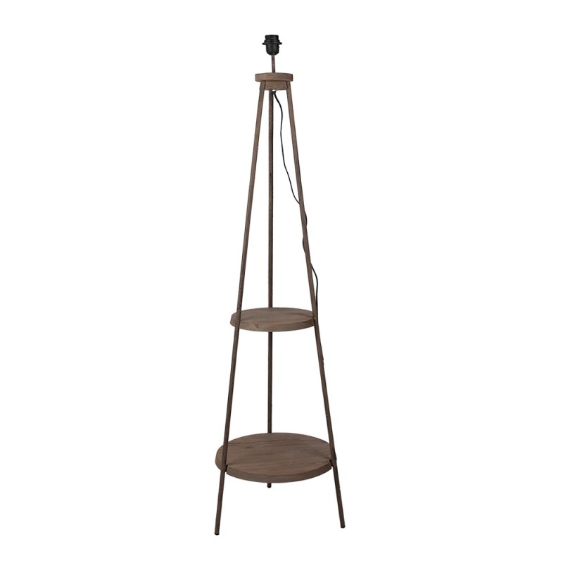 5LMP358 Floor Lamp Ø 38x150 cm Brown Wood Iron Round Standing Lamp