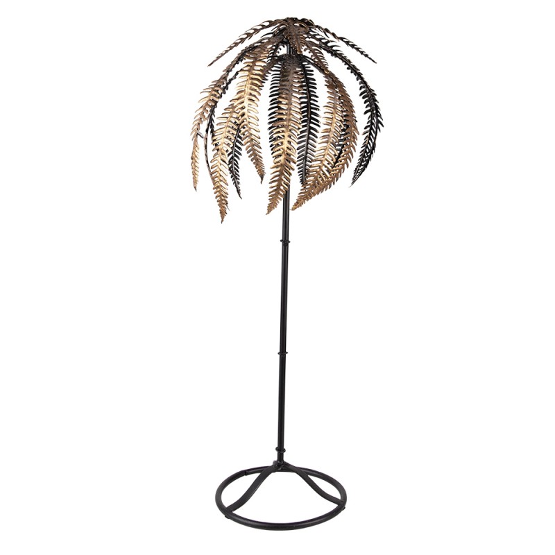 5Y1135 Decoratie Palm 73 cm Goudkleurig Zwart Ijzer