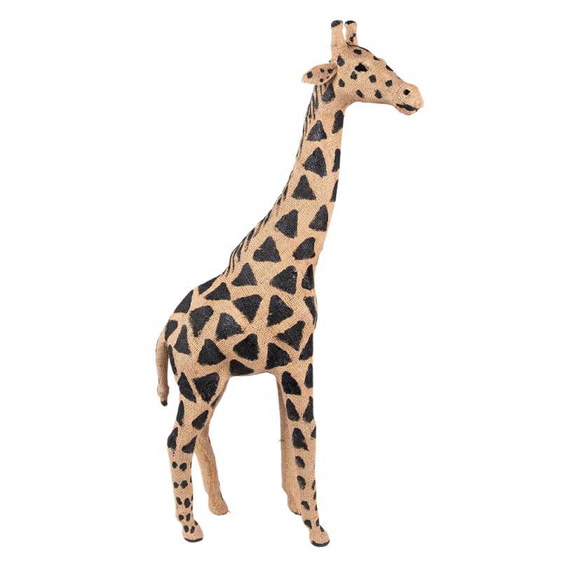 65178M Figurine Girafe 46 cm Marron Noir Papier Fer Textile Accessoires de maison