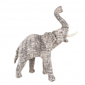 265181M Statuetta Elefante 32 cm Bianco Nero Carta Ferro Tessuto Accessori per la casa