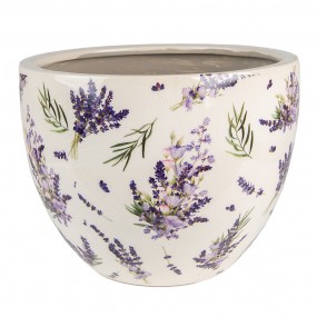 26CE1553L Pot de fleurs Ø 25x19 cm Violet Vert Céramique Lavande Pot de fleurs d'intérieur