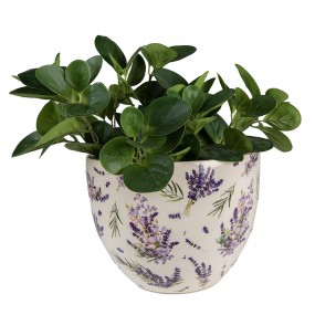 26CE1553L Planter Ø 25x19 cm Purple Green Ceramic Lavender Indoor Planter