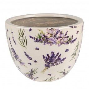 26CE1553M Pot de fleurs Ø 20x15 cm Violet Vert Céramique Lavande Pot de fleurs d'intérieur