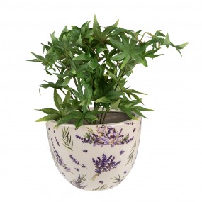 26CE1553M Pot de fleurs Ø 20x15 cm Violet Vert Céramique Lavande Pot de fleurs d'intérieur