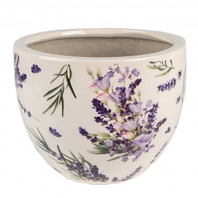 26CE1553S Pot de fleurs Ø 15x11 cm Violet Vert Céramique Lavande Pot de fleurs d'intérieur