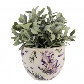 26CE1553S Pot de fleurs Ø 15x11 cm Violet Vert Céramique Lavande Pot de fleurs d'intérieur