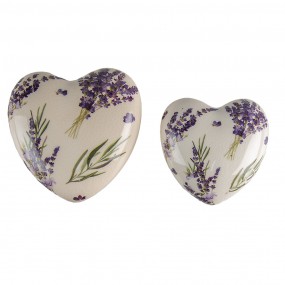 26CE1554M Dekoration 8x8x4 cm Violett Grün Keramik Lavendel