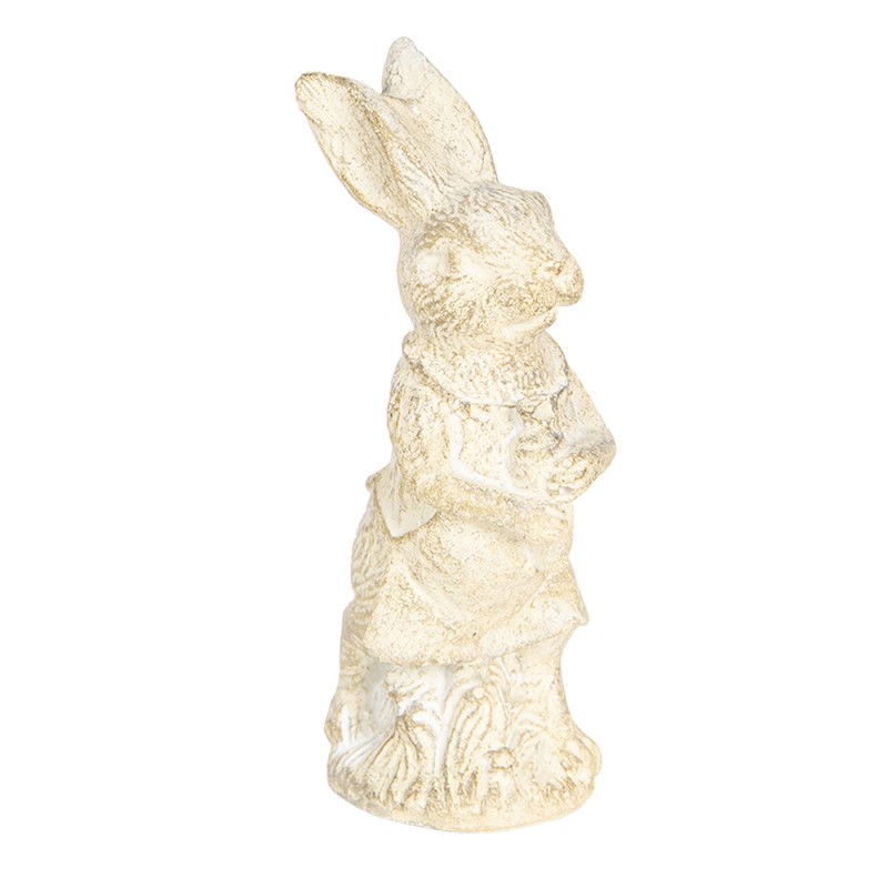 6PR3079W Figurine Rabbit 11 cm White Polyresin Home Accessories