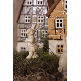 26PR3079W Figurine Rabbit 11 cm White Polyresin Home Accessories
