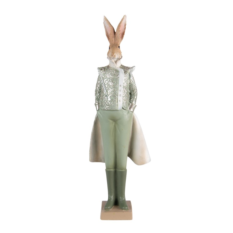 6PR3589 Figurine Rabbit 14x10x44 cm Green Polyresin Home Accessories