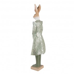 26PR3589 Statuetta Coniglio 14x10x44 cm Verde Poliresina Accessori per la casa