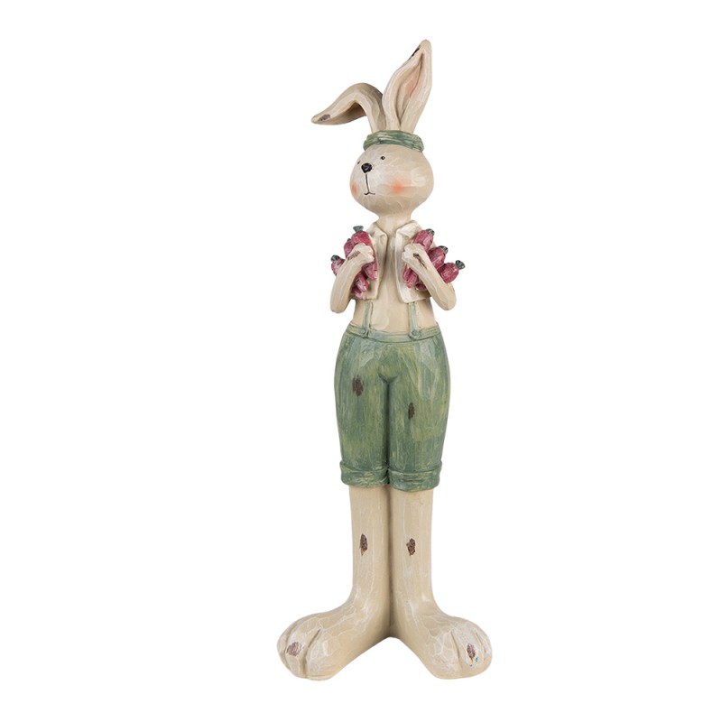 6PR3607 Figurine Rabbit 11x10x33 cm Green Polyresin Home Accessories