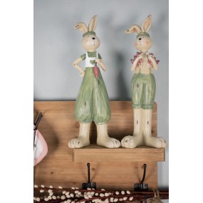 26PR3607 Figurine Rabbit 11x10x33 cm Green Polyresin Home Accessories