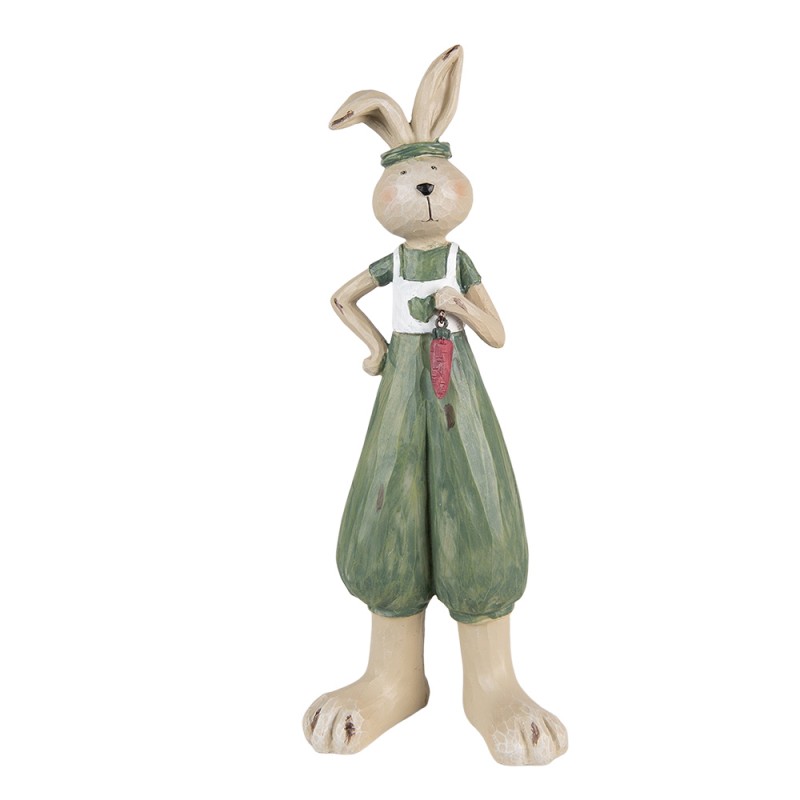 6PR3608 Figurine Rabbit 11x10x33 cm Green Polyresin Home Accessories