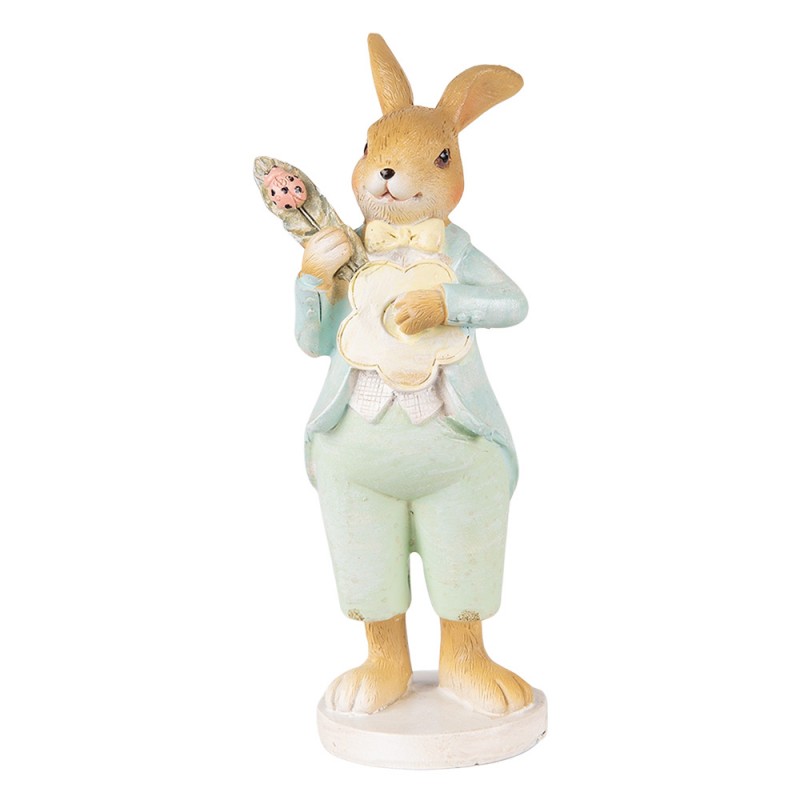 6PR3851 Figurine Rabbit 15 cm Green Brown Polyresin Home Accessories