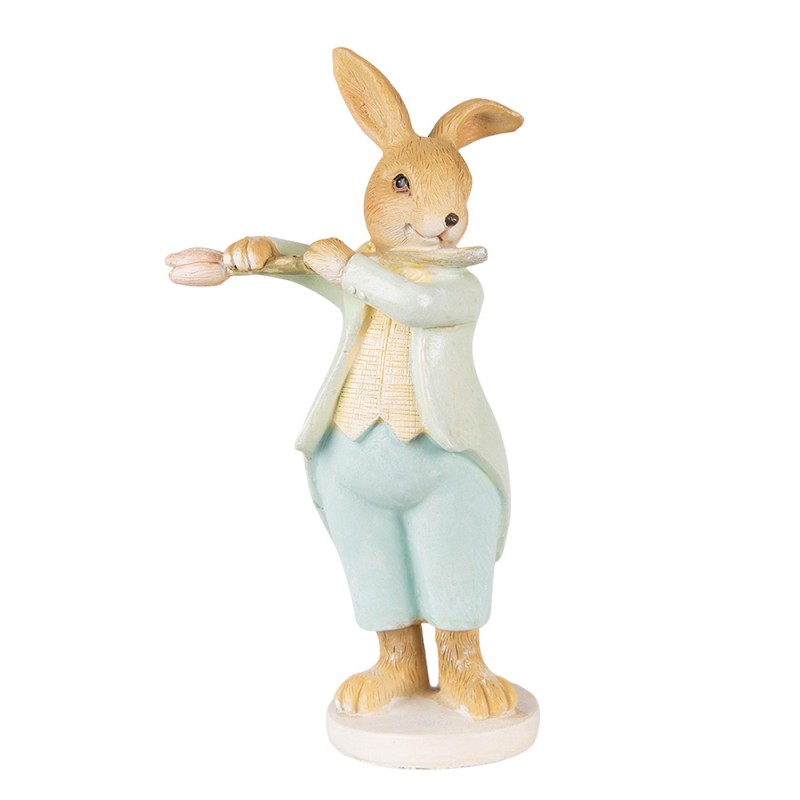 6PR3852 Figurine Rabbit 16 cm Green Brown Polyresin Home Accessories