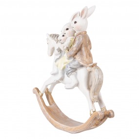 26PR3855 Figurine Rabbit 20 cm White Brown Polyresin Home Accessories