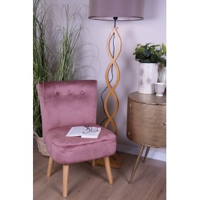 250710 Dining Chair 51x58x76 cm Pink Wood Textile Chair