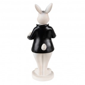 26PR3866 Figur Kaninchen 15 cm Schwarz Weiß Polyresin Wohnaccessoires