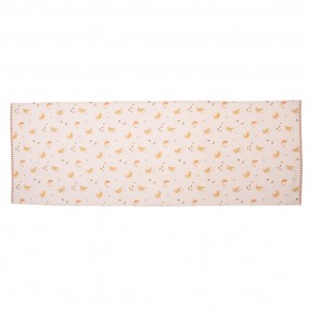 2YFB64 Table Runner 50x140 cm Beige Cotton Croissant and Coffee Tablecloth