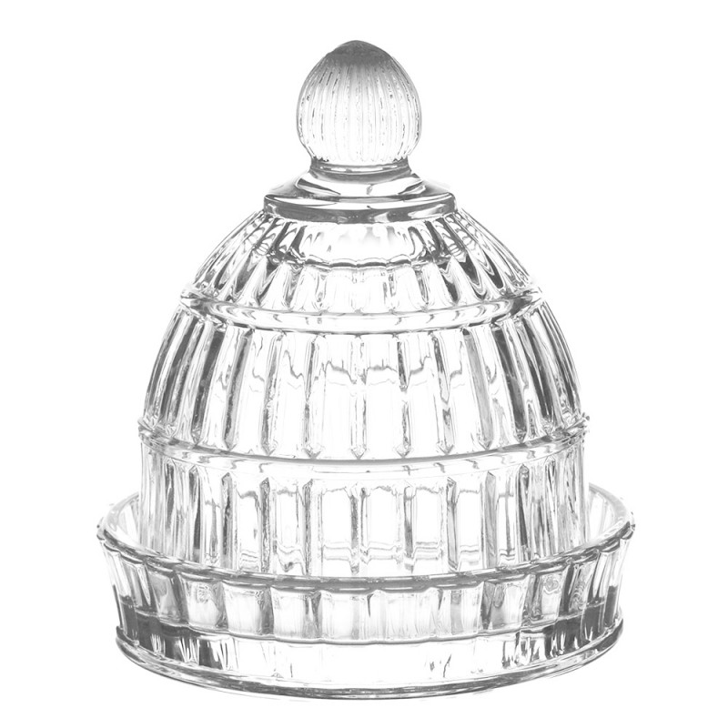 6GL4218 Cloche Ø 9x10 cm Transparent Glass Round Glass Bell Jar