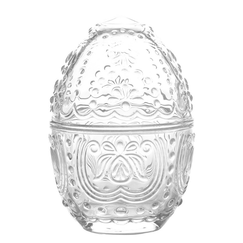 6GL4242 Glass Jar Egg Ø 10x14 cm Transparent Glass Round Jar