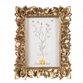 22F1022 Photo Frame 10x15 cm Gold colored Plastic Flowers Picture Frame