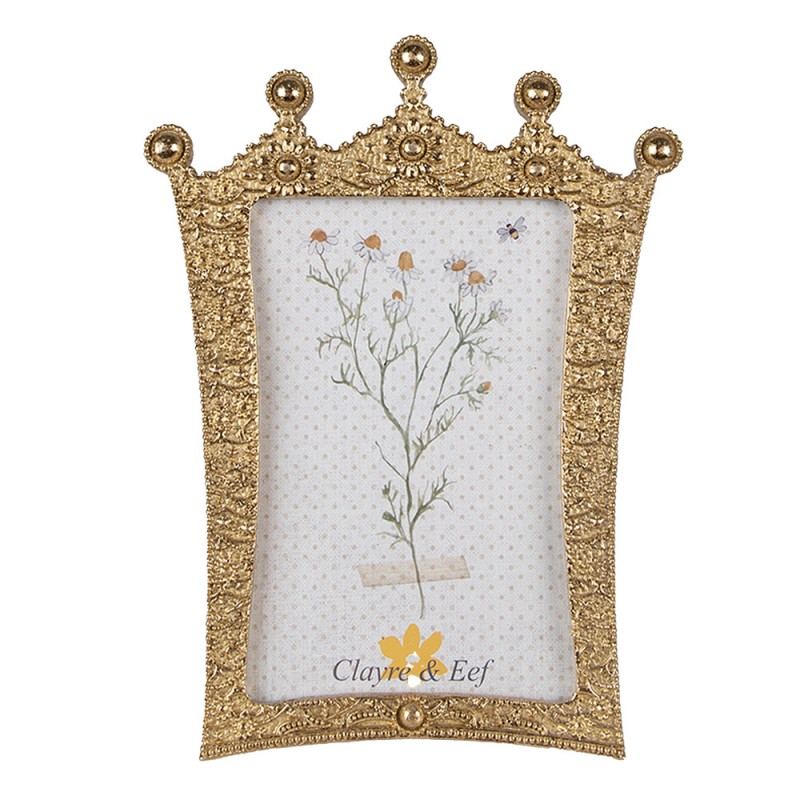 2F1028 Photo Frame Crown 10x15 cm Gold colored Plastic Picture Frame
