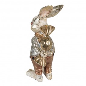 26PR3881 Figurine Rabbit 6x7x14 cm Beige Gold colored Polyresin Home Accessories