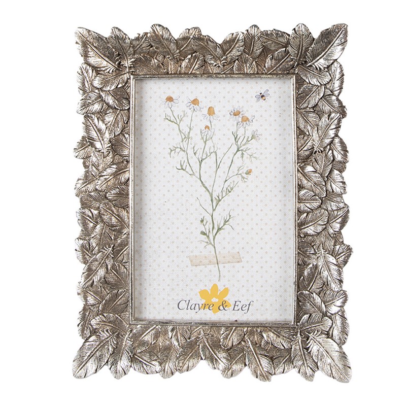 2F1032 Photo Frame 10x15 cm Silver colored Plastic Little Leaves Picture Frame