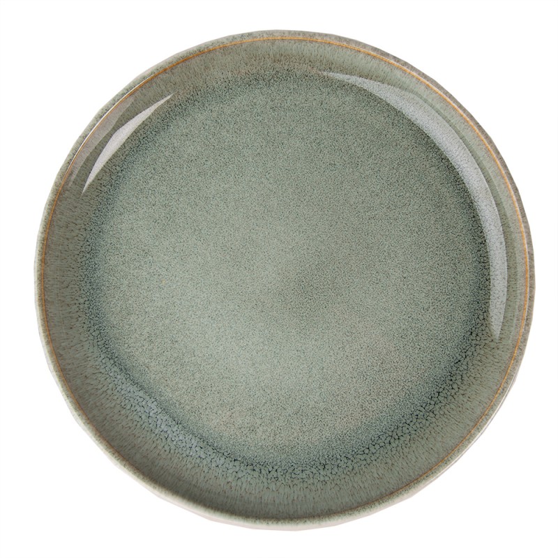 6CEDP0099 Breakfast Plate Ø 21 cm Green Ceramic Plate