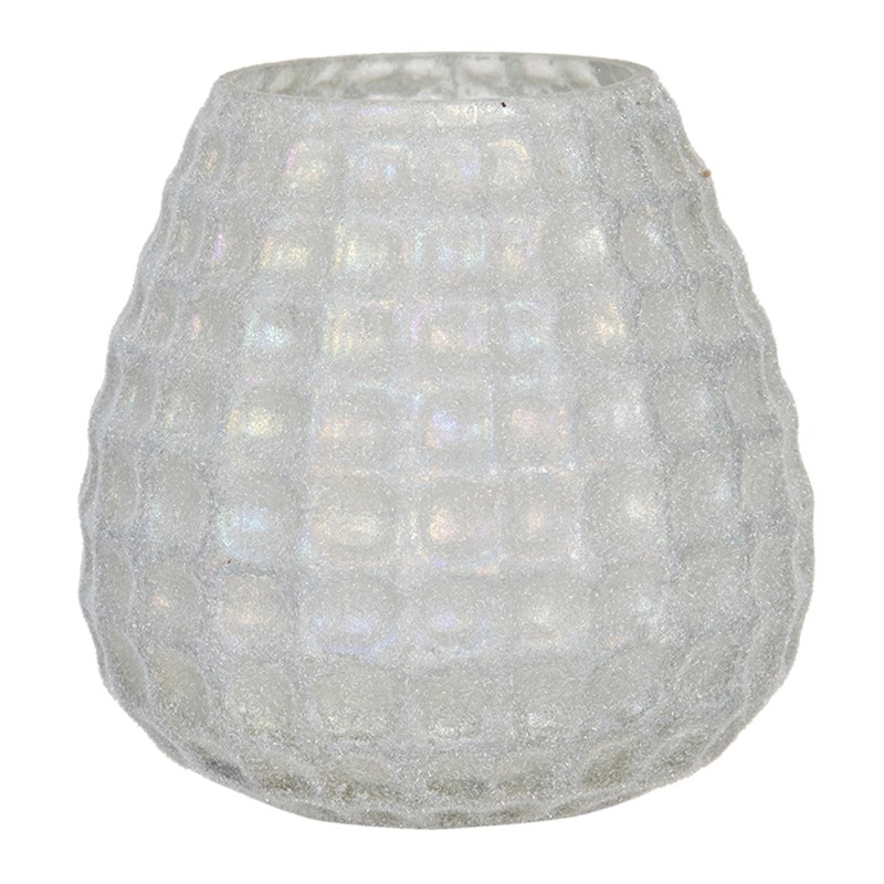6GL2959 Tealight Holder Ø 10x10 cm White Glass Round Tea-light Holder