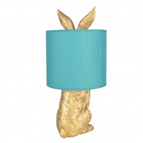 26LMC0013GOGR Table Lamp Rabbit Ø 20x43 cm Gold colored Green Plastic Desk Lamp