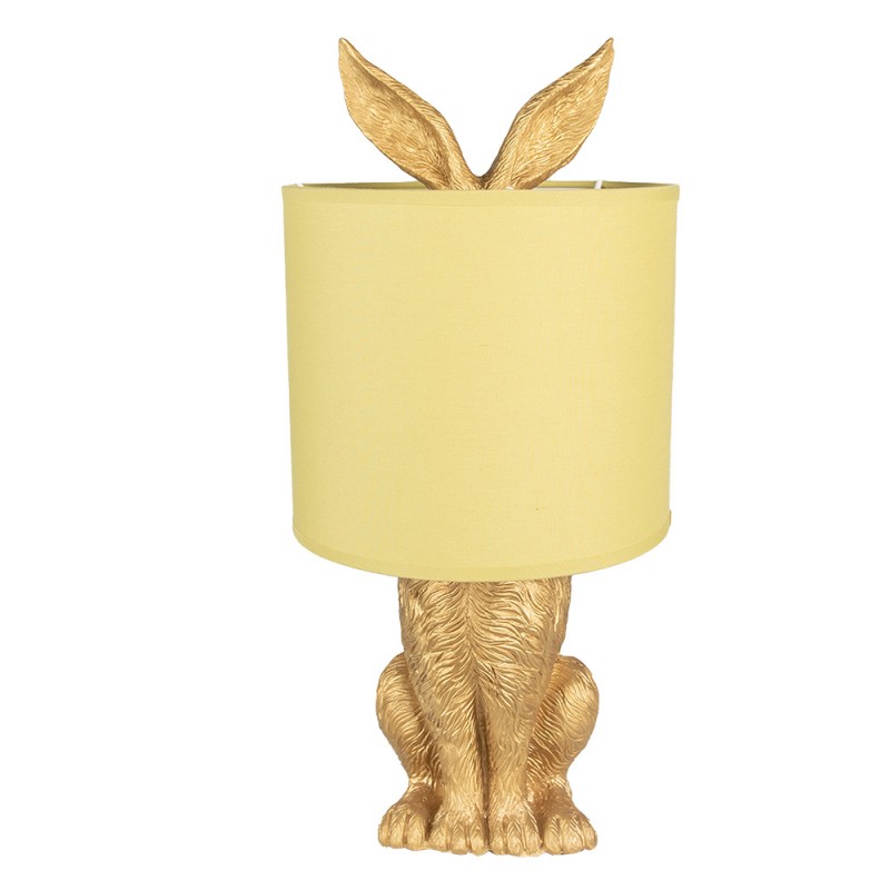6LMC0013GOY Table Lamp Rabbit Ø 20x43 cm Gold colored Plastic Desk Lamp