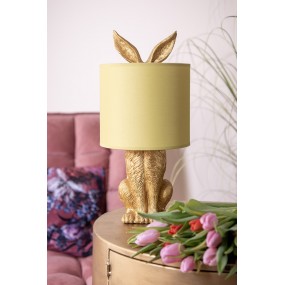26LMC0013GOY Table Lamp Rabbit Ø 20x43 cm Gold colored Plastic Desk Lamp