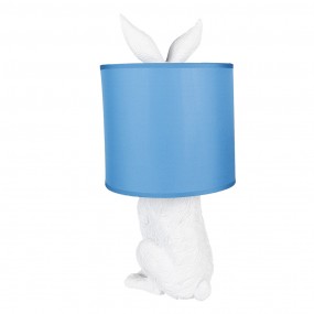 26LMC0013WBL Table Lamp Rabbit Ø 20x43 cm White Blue Plastic Desk Lamp