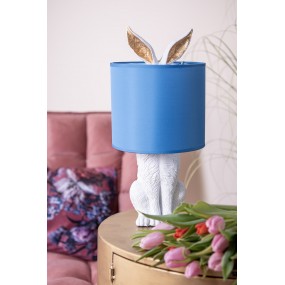 26LMC0013WBL Table Lamp Rabbit Ø 20x43 cm White Blue Plastic Desk Lamp