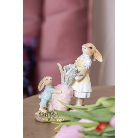 26PR3844 Figurine Rabbit 13 cm Brown Yellow Polyresin Home Accessories