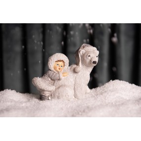 26PR4811 Figurine Child 11 cm White Polyresin Christmas Decoration