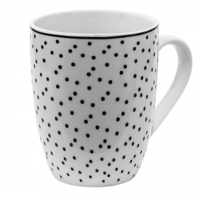 2SDMU Mug 350 ml Blanc Noir Porcelaine Tasse à thé