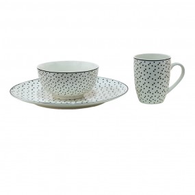 2SDMU Mug 350 ml White Black Porcelain Tea Mug